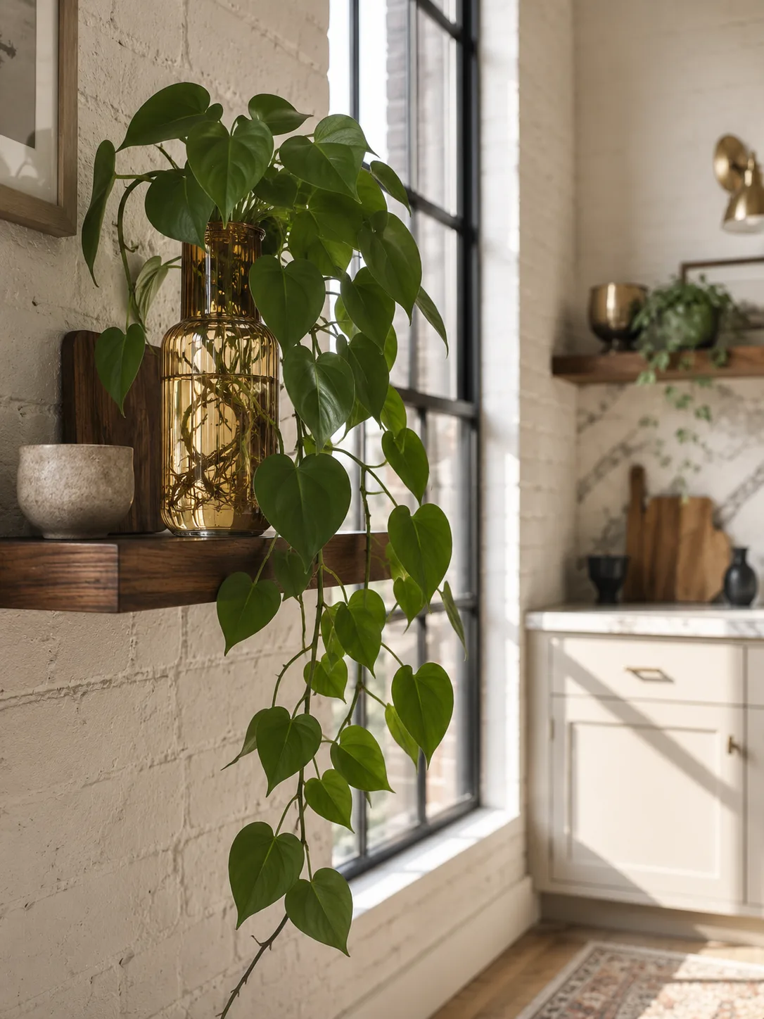 Heartleaf Philodendron growing hydroponically indoors