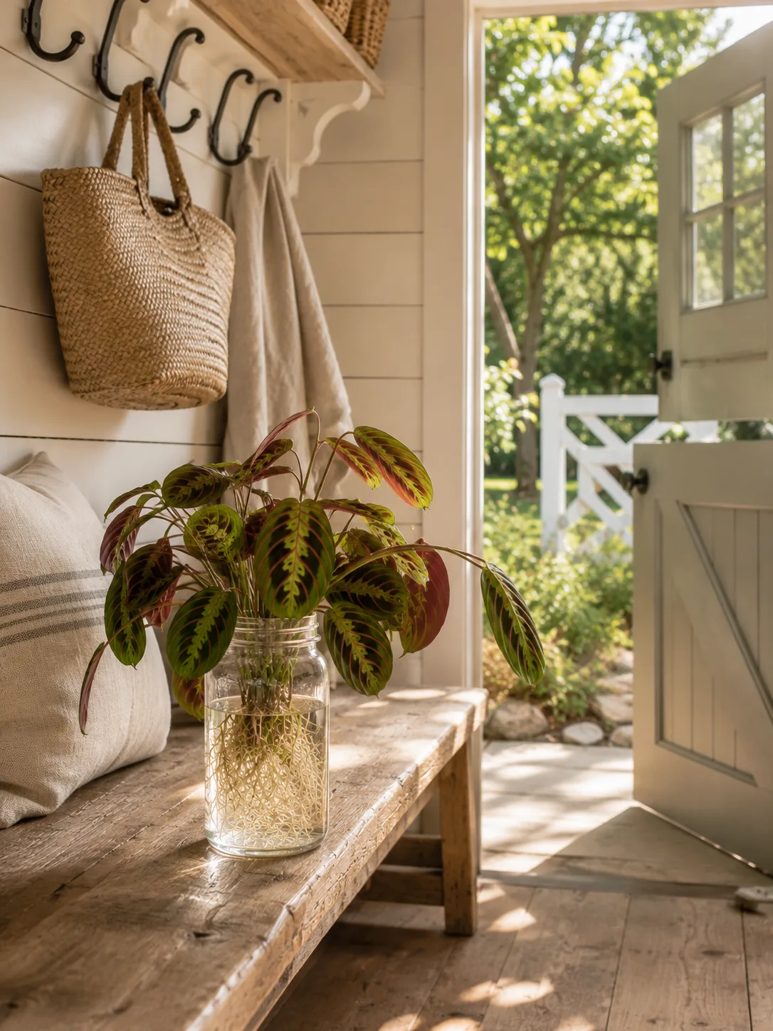 Prayer Plant growing hydroponically indoors