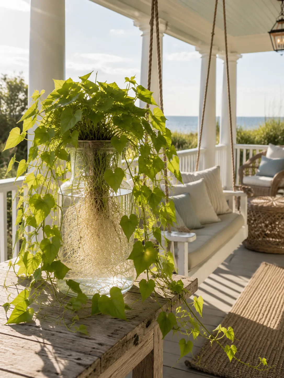Sweet Potato Vine growing hydroponically indoors